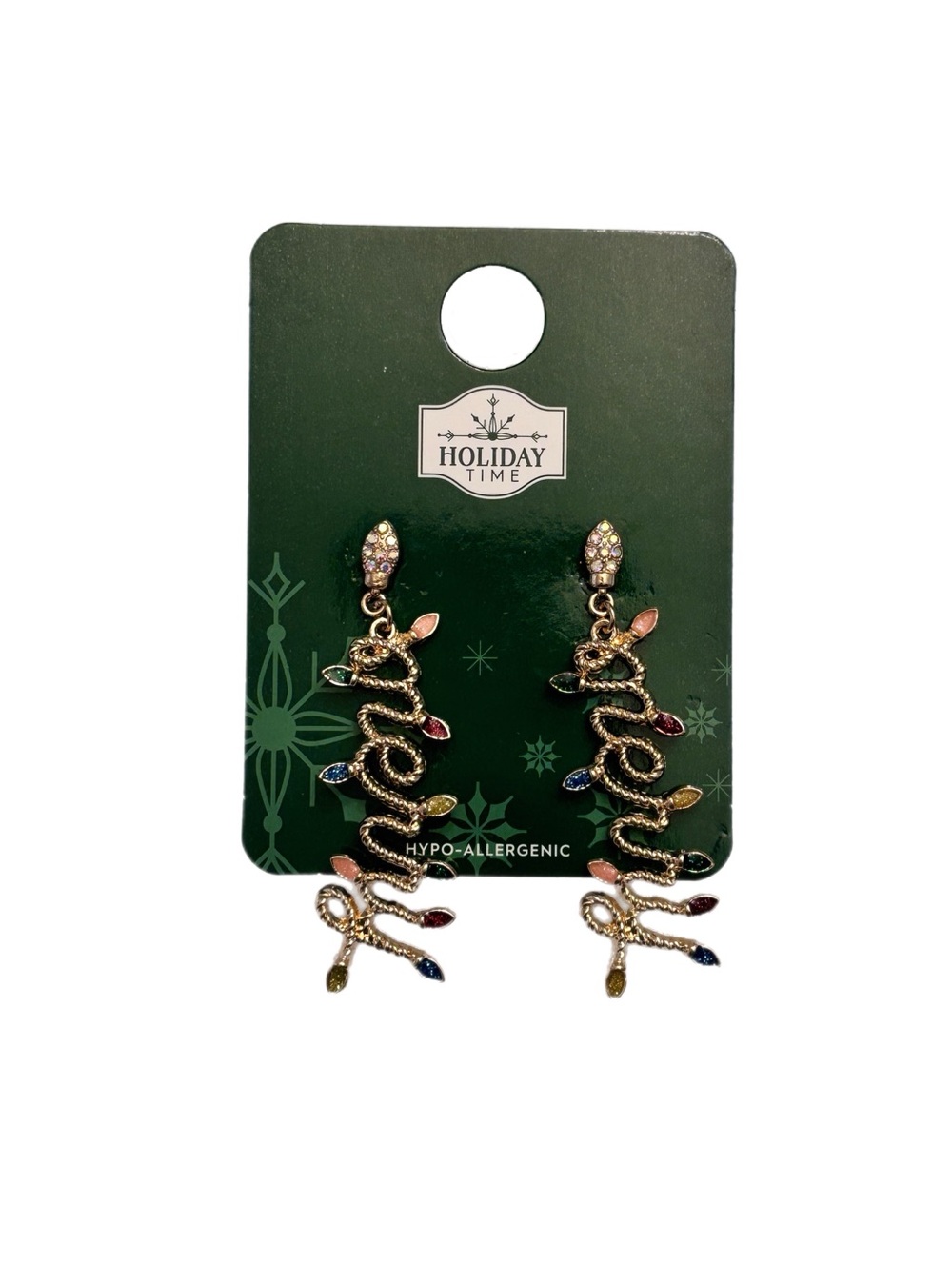 Holiday Time Gold-tone Multicolor Merry Drop Earrings